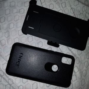 (ONLY CREDIT) Black SAMSUNG A21 Belt Clip-On with OtterBox Phone Case (BrandNew)